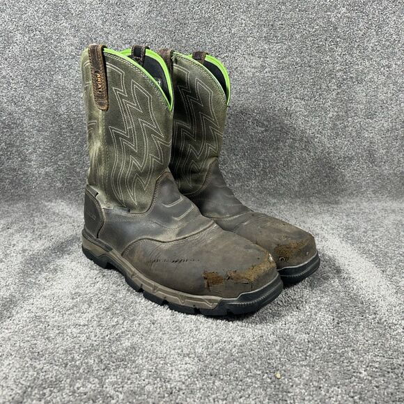 Ariat Rebar Composite Toe Mens 9.5 D Leather Western Waterproof Work Boots Used - Picture 1 of 10